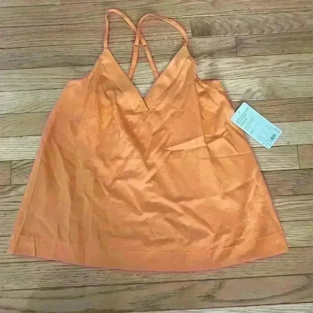 Athleta Women's Orange Cotton Cami Size S Lightweight Breathable - Picture 5 of 7